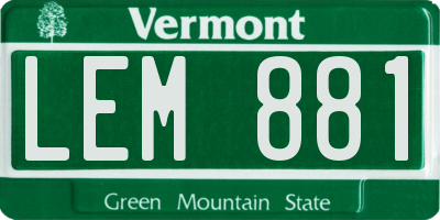 VT license plate LEM881