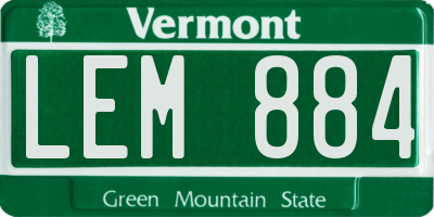 VT license plate LEM884