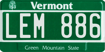 VT license plate LEM886