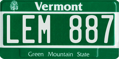 VT license plate LEM887