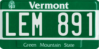 VT license plate LEM891
