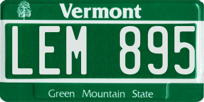 VT license plate LEM895