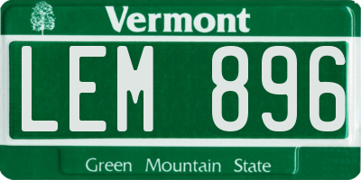 VT license plate LEM896