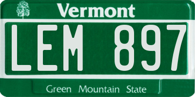 VT license plate LEM897