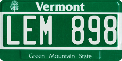 VT license plate LEM898