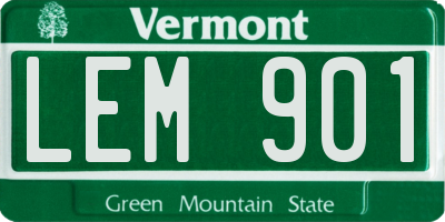 VT license plate LEM901