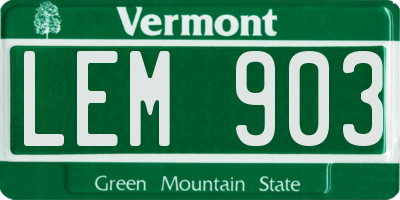 VT license plate LEM903