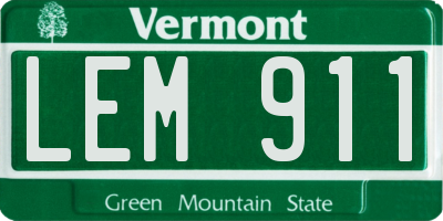 VT license plate LEM911
