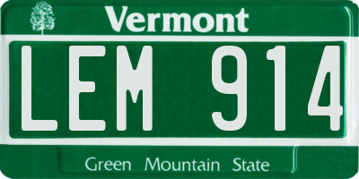 VT license plate LEM914