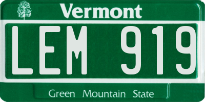 VT license plate LEM919