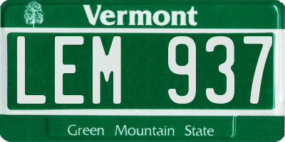 VT license plate LEM937
