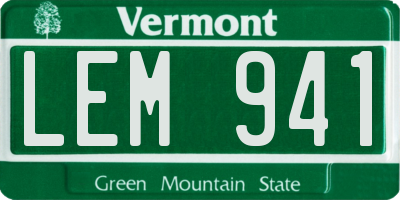 VT license plate LEM941