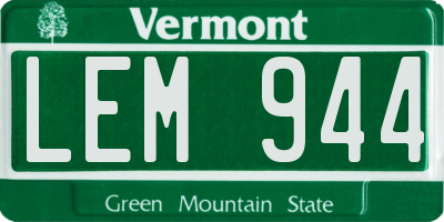 VT license plate LEM944