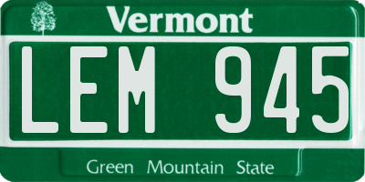 VT license plate LEM945