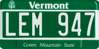 VT license plate LEM947