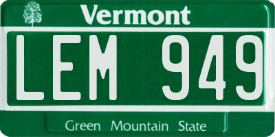 VT license plate LEM949
