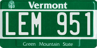 VT license plate LEM951
