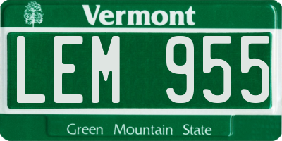 VT license plate LEM955