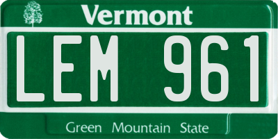 VT license plate LEM961