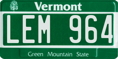 VT license plate LEM964