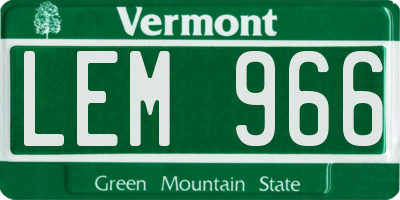 VT license plate LEM966