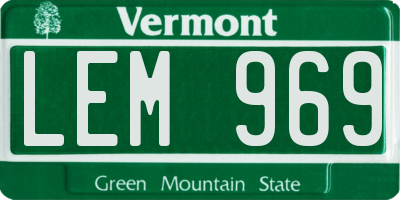 VT license plate LEM969