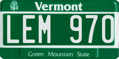 VT license plate LEM970