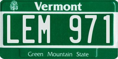 VT license plate LEM971