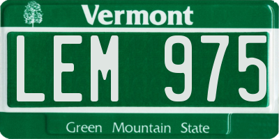 VT license plate LEM975