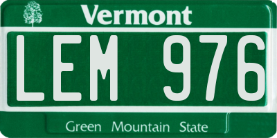 VT license plate LEM976