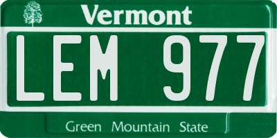 VT license plate LEM977