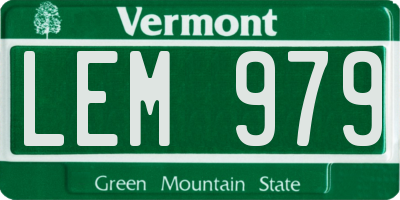 VT license plate LEM979
