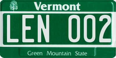 VT license plate LEN002