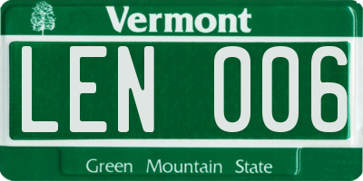 VT license plate LEN006