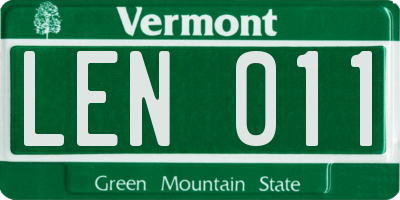 VT license plate LEN011