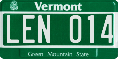 VT license plate LEN014