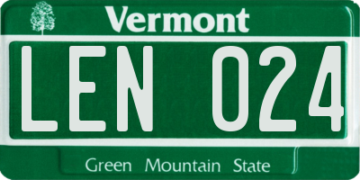 VT license plate LEN024