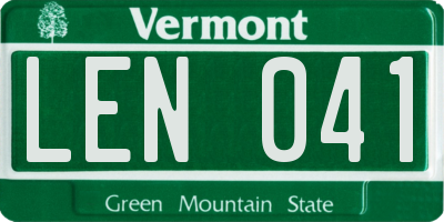 VT license plate LEN041