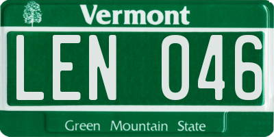 VT license plate LEN046