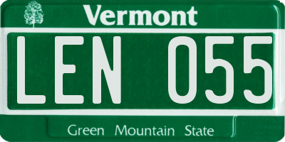 VT license plate LEN055