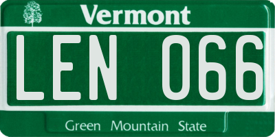 VT license plate LEN066