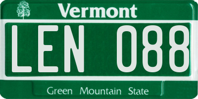 VT license plate LEN088