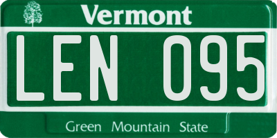 VT license plate LEN095