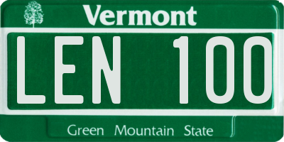 VT license plate LEN100