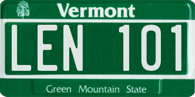 VT license plate LEN101