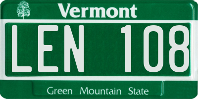 VT license plate LEN108