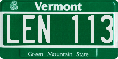 VT license plate LEN113