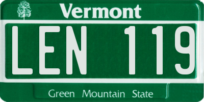 VT license plate LEN119