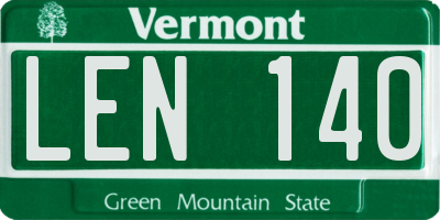 VT license plate LEN140