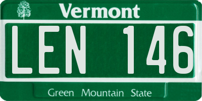 VT license plate LEN146